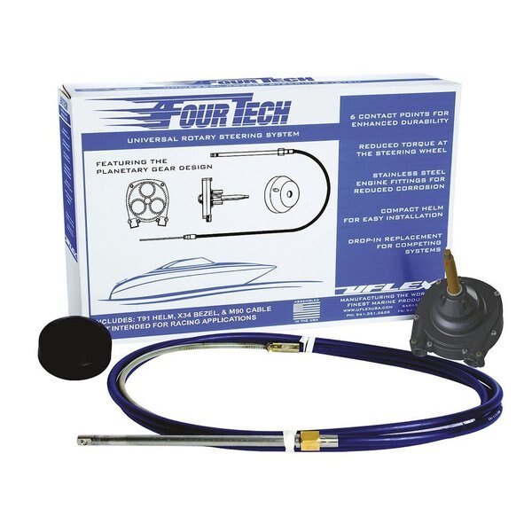 Uflex Fourtech 16' Mach Rotary Steering System w/Helm, Bezel & Cable, Uflex Usa, Mfr#: FOURTECH16